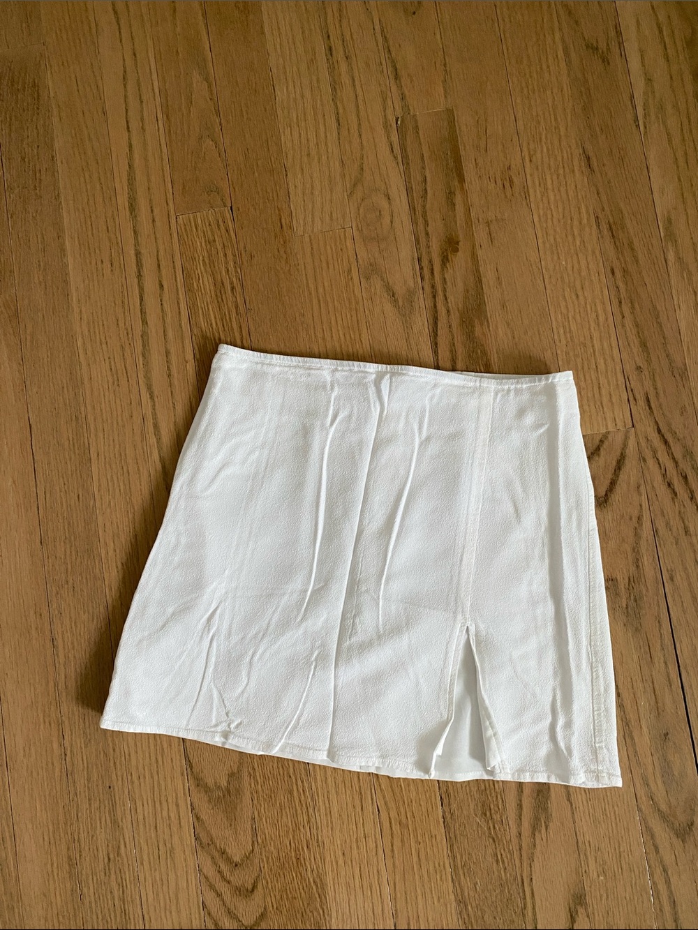 Sunday Best White Mini Skirt with Front Slit
